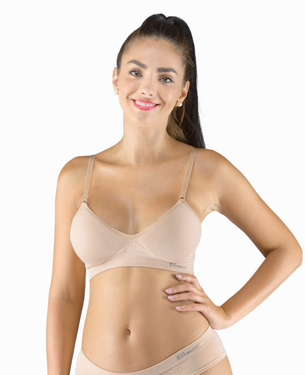 Convertible Padded Bamboo Bra with adjustable straps