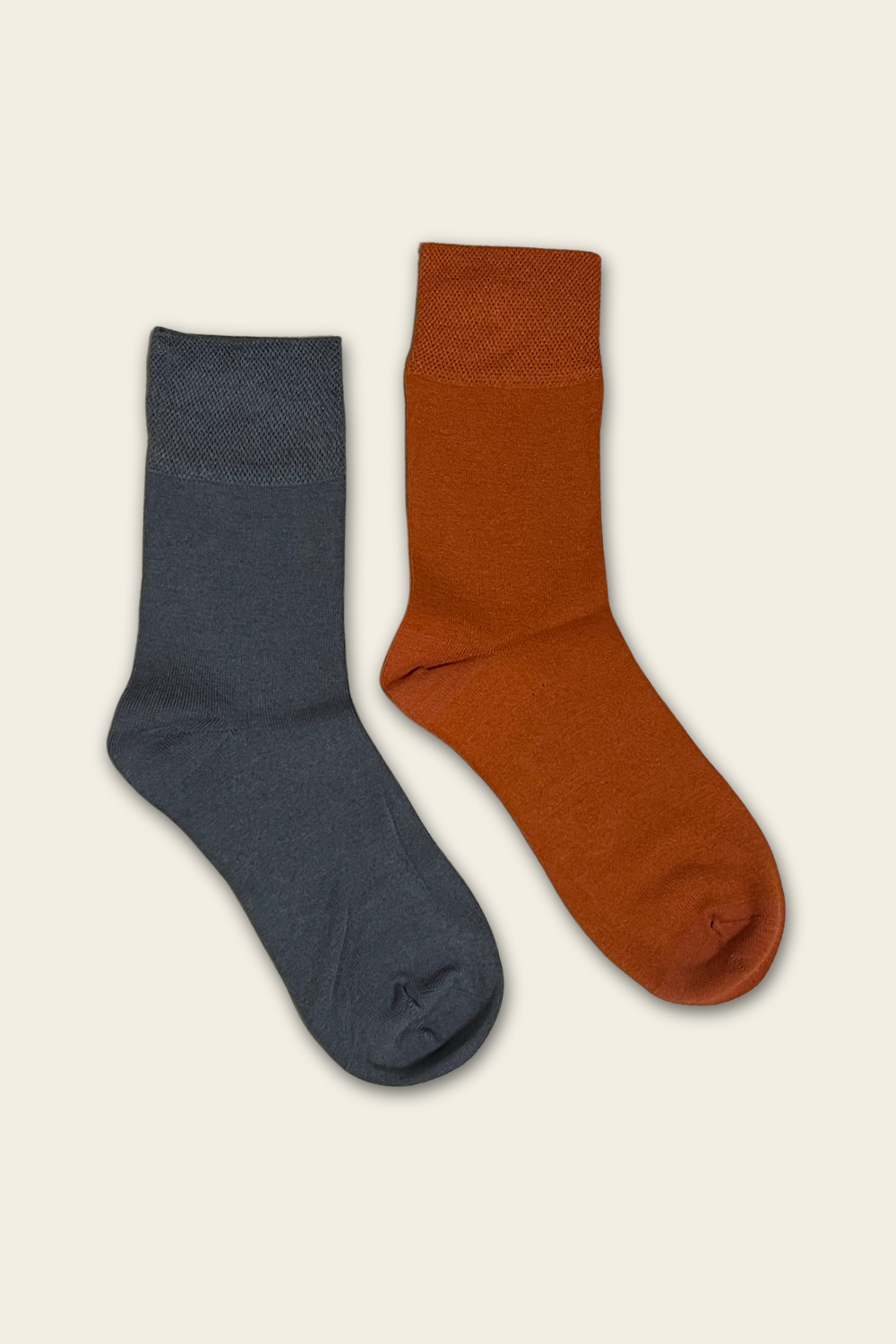 Seamless Bamboo and Wool Socks - grey and orange - 4 pairs